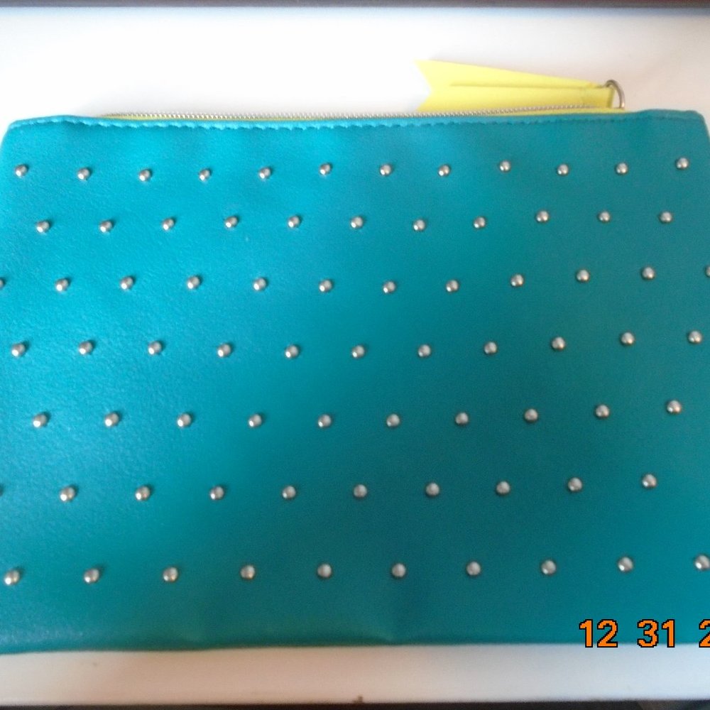 Turquoise Studded Wristlet